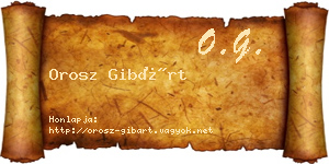 Orosz Gibárt névjegykártya